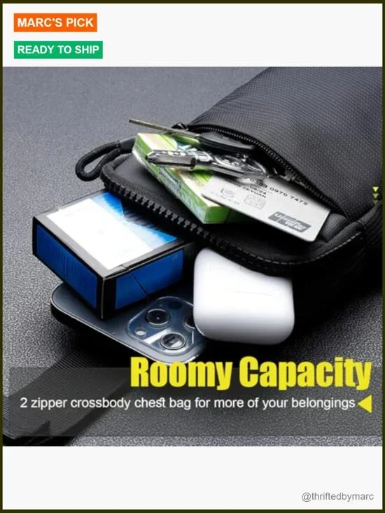 Mini Sling Crossbody Bag Nylon Adjustable Strap Travel Hiking Phone - Picture 4 of 7